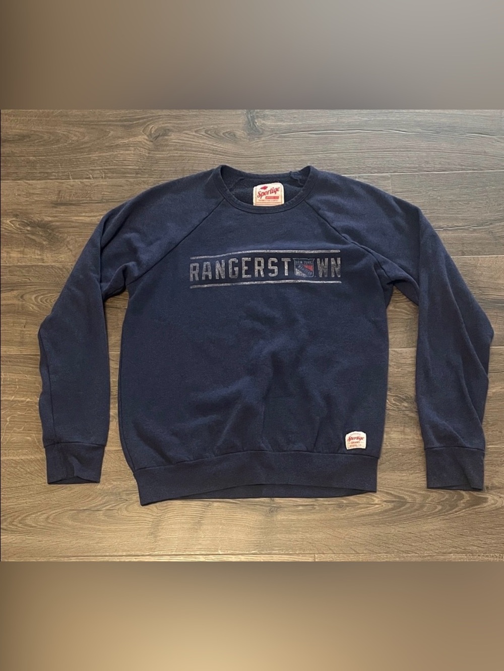 Sportiqe Apparel New York Rangers Rangerstown Navy Blue Sweatshirt, Size Medium